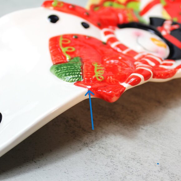 2009 Fitz and Floyd Sugar Coated Collection Christmas Snowman Spoon Rest - Picture 6 of 7